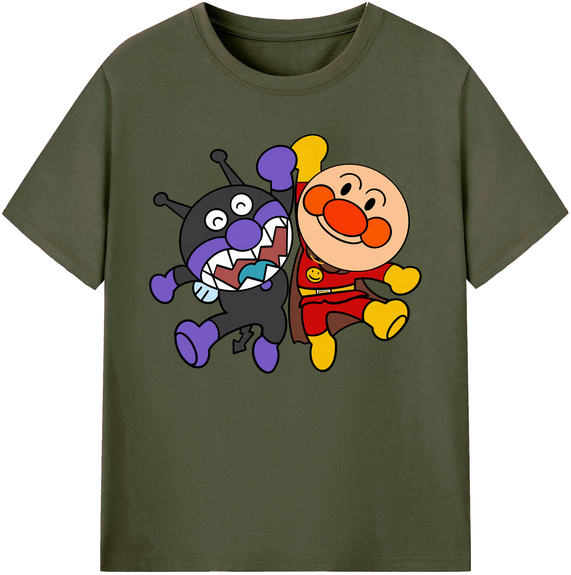 （画像用） アンパンマン Anpanman 綿100％ メンズ半袖Tシャツ｜肌触りやわらか＆通気性